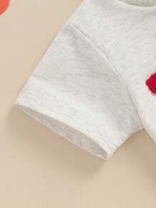 Girl 4th Of July Outfits, Letter Embroidery Round Neck Short Sleeve Tops Star Print Mesh Skirt Toddler Summer Set - 藍色 - 查看 4