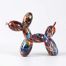 1pc Creative Hand-Painted Colorful Balloon Dog Sculpture, Resin Balloon Dog Decor, Handmade Sculpture Accessory, Suitable For Living Room, Bedroom, Office, Mother's Day, Back To School, Graduation Decoration Gift Gifts Birthday