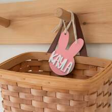 1 Stück Osterkorb-Etiketten, Hasen-Etiketten, Oster-Etiketten, Namens-Etiketten für Osterkorb, benutzerdefinierte Namens-Etiketten aus Acryl für Ostern mit Hasen, Ostern Geschenke Hasen-Etikett