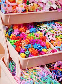 1098 Stück Prinzessin Haaraccessoires Set, geeignet für kleine Mädchen, beinhaltet einfache Blumen Haarbögen, Stoff Haargummis, Schleifen und Haarspangen, ideal für den täglichen Gebrauch oder als Geschenk (ohne Verpackung - OPP Beutel)