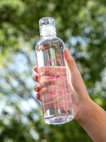 1 Peça de Copo Plástico Transparente com Laço e Escala de Tempo, Garrafa de Água Portátil Criativa, Adequada para Fitness, Garrafa de Água Esportiva da Moda, Garrafa à Prova de Vazamentos Simples, Copo de Suco, o Presente Ideal