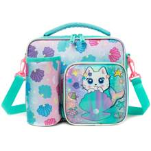 Lancheira Bolsa Para Crianças Meninas Com Alça De Ombro Destacável Para Creche Escola Unicórnio Rosa Lancheira Para Estudantes Da Escola - Kits de refeição - Ver 5