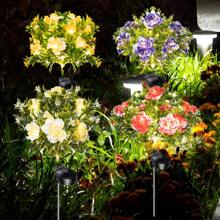 4 Pcs Mixed Color Carnation Solar Garden Lights, Solar Flower Lights With Luminous Flowers, Upgraded Solar Panels, Outdoor Lights For Garden Decoration, Yard Decoration And Gifts For Mothers (4-Piece Set) - 4 bông hoa cẩm chướng nhiều màu - Xem 1