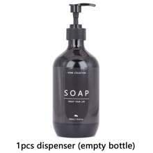 1pc Lotion Dispenser Bottle, Countertop Refillable Soap Dispenser, 16.91oz Bathroom Conditioner, Shampoo And Body Wash Dispenser Bottle, Great For Body Lotion, Face Cream, Dish Soap, With Pump And Waterproof Label, Home Decor Back To School - Black - View 12