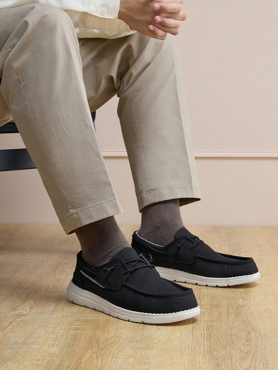 Men's Slip-On Canvas Loafers Casual Boat Shoes