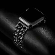 Hwagol 1 pièce Bracelet de montre en alliage noir/rose pour 40/41/38/45/44/42mm, bandes de poignet de remplacement à la mode pour femmes, compatibles avec Apple Watch Ultra, Series 8, Series 7, Series SE, Series 6, Series 5, Series 4, Series 3, Series 1, Series 2