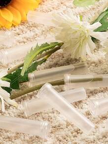 20/50/100支装透明防漏鲜花保鲜管+密封盖，母亲节鲜花保鲜器，春夏插花工具，毕业派对装饰，家居装饰，婚礼中心摆件，永生花瓶装饰，家居装饰 - 彩色 - 查看 10