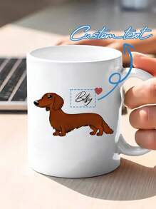1PC Personalized Customized Dachshund White Mug, Customized Water Cup, Customized Coffee Cup, Customized Halloween, Christmas Gift, Iced Coffee Cup, 24 Dachshund Patterns To Choose From, Customized Iced Coffee Cup - Multicolor - View 8