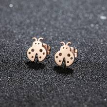 1 par de pendientes con diseño de animales e insectos de acero inoxidable, diseño simple y lindo, adecuado para uso casual, joyería unisex punk