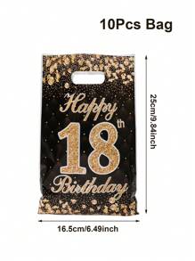 10/25/50pcs Black Gold Birthday Gift Bags,Birthday Handbags,Sparkling Handheld Gift Bags,18th/30th/40th/50th/60th Birthday Party Gift Packaging Bags,Birthday Small Gifts,Black Gold Theme Party Decoration,Birthday Party Supplies,Happy Birthday Decor,Family Large Tote Bags,Multi Functional Gift Wrapping Bag,Home Decor,Party Favors - Black Gold - View 12