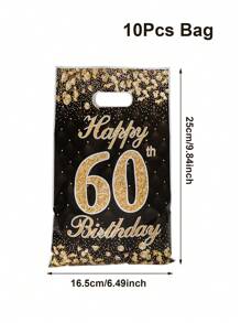 10/25/50pcs Black Gold Birthday Gift Bags,Birthday Handbags,Sparkling Handheld Gift Bags,18th/30th/40th/50th/60th Birthday Party Gift Packaging Bags,Birthday Small Gifts,Black Gold Theme Party Decoration,Birthday Party Supplies,Happy Birthday Decor,Family Large Tote Bags,Multi Functional Gift Wrapping Bag,Home Decor,Party Favors - Black Gold - View 15