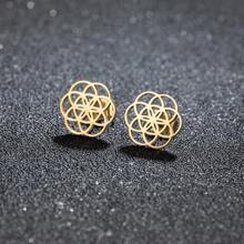 1 paire de petits boucles d'oreilles géométriques en acier inoxydable pour femmes, convient pour un port quotidien, les vacances et les rendez-vous, peut également être un cadeau parfait - B-GED641 - Voir 4