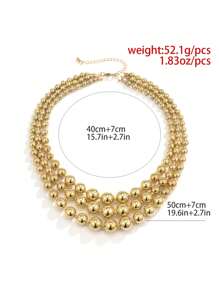 1pc Women's Exaggerated Multi-Layer Geometric Beaded Necklace, Choker Necklace