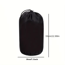 1 pieza Bolsa compacta de almacenamiento para chaqueta de plumón, bolsa impermeable con cordón para viajes, impermeables, cortavientos, ropa interior, plegable - Negro - Ver 6