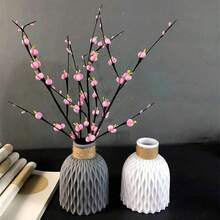 1 pieza Jarrón de plástico con efecto de onda de agua, maceta, cesta de flores para decoración de sala de estar, decoración moderna para sala de estar, gabinete de TV en el hogar - Multicolor - Ver 5