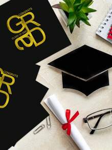 Congrats Grad Napkins, 20 Pcs Black And Gold 2025 Graduation Cocktail Napkins, Class Of 2025 College Graduates Party Dining Table Decorations