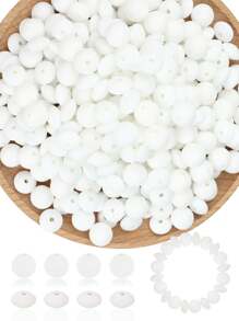 100Pcs Silicone Round Beads 12mm Mix Color Silicone Beads Charm Colorful Loose Spacer Jewelry Beads DIY Craft Beads For Making Necklace Bracelet Lanyard Keychain Accessories