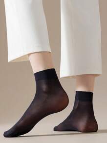 10 Pairs Women's Thin Breathable Transparent Ankle Socks, Minimalist & Fashionable, Soft & Comfortable For Summer