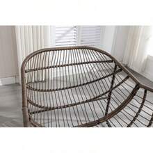 Hängesessel aus Rattan für den Außenbereich, gepolsterter Sitz mit Armlehnen für Veranda, Wohnzimmer, Terrasse, Garten