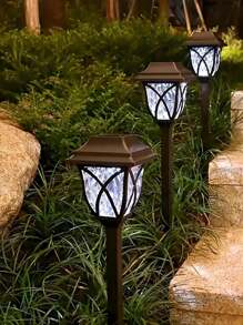 2/6Pcs Solar Outdoor Path Lights, Waterproof Small House Garden Lights, Lawn Lights, Solar Lights Landscape Decorative Lighting, For Home Decor Yard/Garden/Landscaping/Walkway/Patio/Lawn Path LED Outdoor Lights (Warm Light/White Light) - Multicolor - View 8