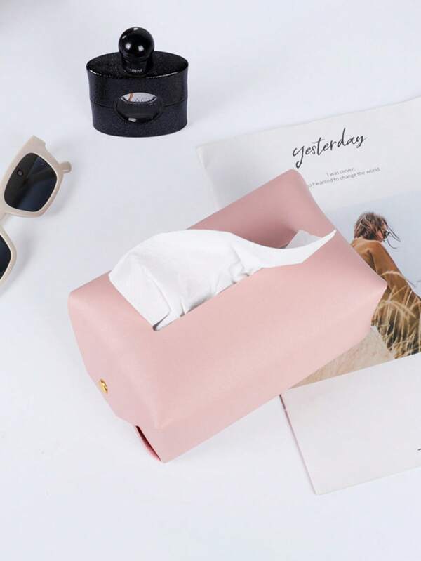 1 pezzo Portafazzoletti in pelle rosa, portafazzoletti in lussuosa pelle PU leggera per casa, soggiorno, auto, tavolino da caffè, tavolo da pranzo, per cucina, camera da letto, soggiorno, decorazione domestica, scatola decorativa, regalo per matrimonio donna, must-have per viaggi estivi e festival