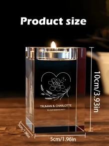 Porta-velas de Personalizado, Porta-velas de Casamento com Foto 3D Personalizada, Porta-velas de para Velas de Chá Personalizado, Presentes de Casamento com Foto Personalizada - Multicolorido - Visão 12