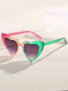 1 pieza Gafas decorativas con forma de corazón y de colores, de estilo europeo y americano para niña