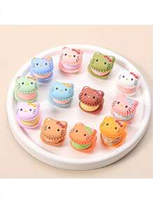 Sanrio 5 sztuk ciasteczek z kremem w kształcie kotka z kreskówek, nowe akcesoria DIY, miniaturowe słodkie dekoracje żywności