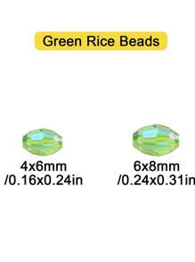 100/200pcs 4x6mm/6x8mm Green Seed Shaped AB Coated Glass Beads For Jewelry Making DIY Accessories Handcraft