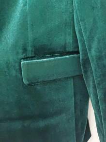 Men's Solid Color Casual Business Suit Jacket, Slim Fit, Fashionable Green, Suitable For Weddings, Formal Events - Green - View 4