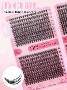 640/160PCS D Curl 8/10/12/14/16/18mm High Capacity False Lashes Book For Beginner, 30D 40D 50D 60D Mixed Style DIY At Home Lightweight And Soft Natural Look Reusable Wispy Lashes Extensions Suitable For Starter, Daily Wear, Party, Music Festival, Cosplay Eye Makeup Beauty