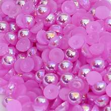 500 克 6 毫米/8 毫米 AB 颜色混合尺寸和颜色半圆形凸圆形宝石 DIY 珠宝配件材料 - 彩色 - 查看 16