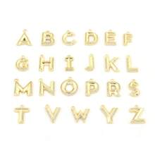 1件经典不锈钢字母吊坠T字形回形针项链，女士 - 金黃色微鑲 - 查看 4