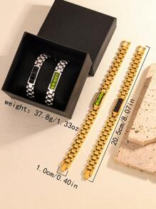 1入10mm手錶錶帶不鏽鋼金屬珠寶18K鍍金手錶帶手鍊，適用於男女 - 10毫米 - 查看 11