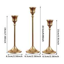 [1/3pcs Elegant Metal Candlestick Holders] Elegant Metal Candlestick Holders Set For Wedding & Party Table Centerpieces - Lacquered Finish, Romance Theme, Tabletop Mounting, Versatile For Events, Receptions, Birthdays, Home Decor, (Candles Not Included) Gifts Graduation