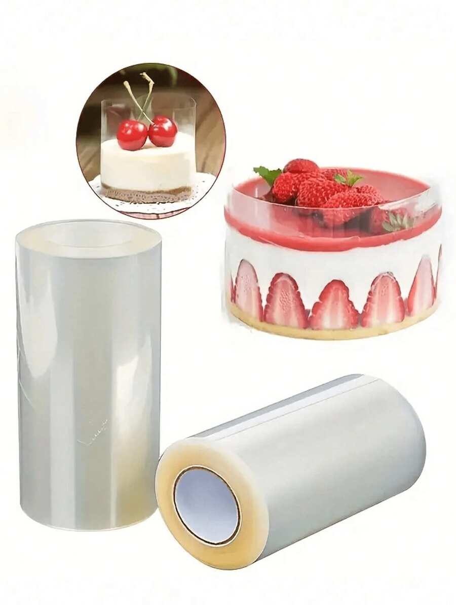 1pc Thicker & Higher Plastic Cake Border, 5m Mousse Border, Clear Pet Plastic Baking & Packaging
