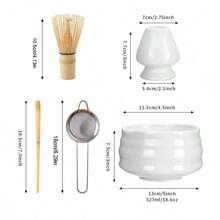 5pcs/Set Matcha Set- Matcha Whisk And Bowl- Matcha Tea Set- Matcha Bowl (Matcha Cup), Bamboo Whisk, Matcha Scoop, Matcha Whisk Stand (Chasen Holder)- The Perfect Matcha Kit For Matcha Tea Ceremony