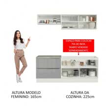 Madesa Gabinete De Cocina Integral Compacta 200cm Lux Blanco/Gris 01 - Blanco y Gris - Ver 5