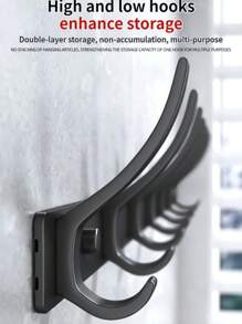 1 buc. Cârlig de haine montat pe perete la modă - aluminiu rezistent la rugină, 4/5/6/7 cârlige, potrivit pentru haine și pălării din dormitor, organizare ușoară și decorare elegantă a camerei, decorare dormitor, cârlig practic, decor baie acasă, organizator baie, decor de toamnă, înapoi la școală