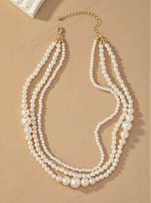 1pc colar de pérolas falsas minimalista e elegante