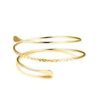 臂袖上臂带袖口手镯手镯女士金色可调节臂环 - Golden - 查看 12