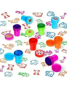 1/10/20/30 Children's Automatic Ink Stamps Are Randomly Selected As Christmas Decorations. Teachers Encourage Stamps To Be Paired With Cartoon Patterns, Cute Animals, Numbers, And Letters. Random Combinations Are Suitable For Holiday Stamp Combinations, Party Gifts, Classroom Rewards, Gift Bags, Carnival Prizes (Random), Christmas,Back To School