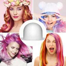 1pc Silicone Hair Highlight Cap With Holes & Hooks, 1pc Reusable Hair Dyeing Brush, Hair Salon Coloring Tools Set Suitable For Women And Men,Hair Tools,Hair Products And Accessories For Barber Salon Beauty Travel Essentials