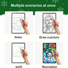Red Capacitive Stylus Pen, Fast Charging High Sensitivity Capacitive Touch Pen With Deer Snowflake Print, Precise Touch, Smooth Writing, Includes 4 Extra Replacement Nibs, Compatible With IPad 2018-2024 Series - Magnetic Attachment, Tilt Sensitivity And Palm Rejection