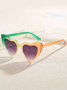 1 pieza Gafas decorativas con forma de corazón y de colores, de estilo europeo y americano para niña