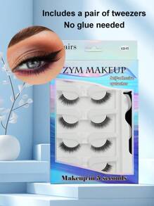 Juego de 5 pares de pestañas postizas gruesas y naturales con pinzas reutilizables, pestañas suaves y rizadas en múltiples estilos, aptas para varias ocasiones