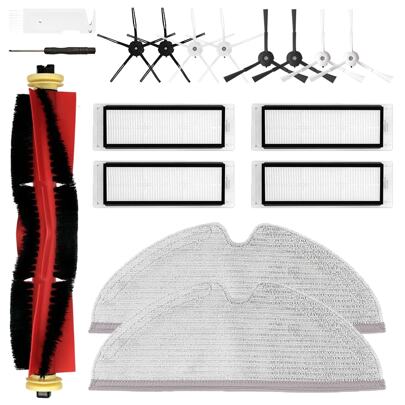 Ersatzteile für Xiao Mi Mijia Roborock S4/S4 Max S5/S5 Max/S6/S6 Pure/S6 MaxV/S50/S65/E2/E3/E4/E5/E20/E25/E35 Staubsauger, Zubehör Hauptbürste/Rollerbürste, Seitenbürste/Eckbürste, Wischtuch/Wischfetzen, HEPA-Filter.