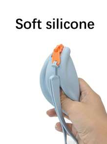 Bolsa de mano portátil de silicona de color caramelo, para llevar auriculares, unidades USB, pequeños artículos diarios, llaves, monedas y talla grande cuando sales