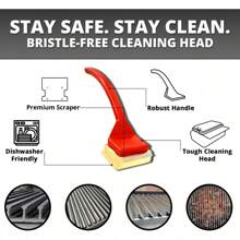 Replaceable Scraper Cleaning Head, Bristle Free - And Unique Scraper Tools For Cast Or Stainless-Steel Grates, Barbecue Cleaner (Scraper Brush)