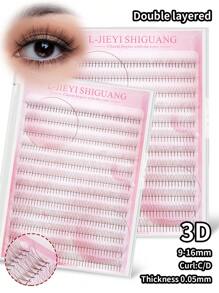 480 sợi/hộp, lông mi giả 3D màu nâu và đen, dày 0.05mm, dạng chùm, tiện dụng, mềm mại và tự nhiên, nối mi thủ công. - màu nâu - Xem 1
